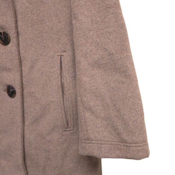 Calvin Klein Wool Blend Double Breasted Coat16 Oat Peacoat Winter Minimalist - Picture 5 of 12